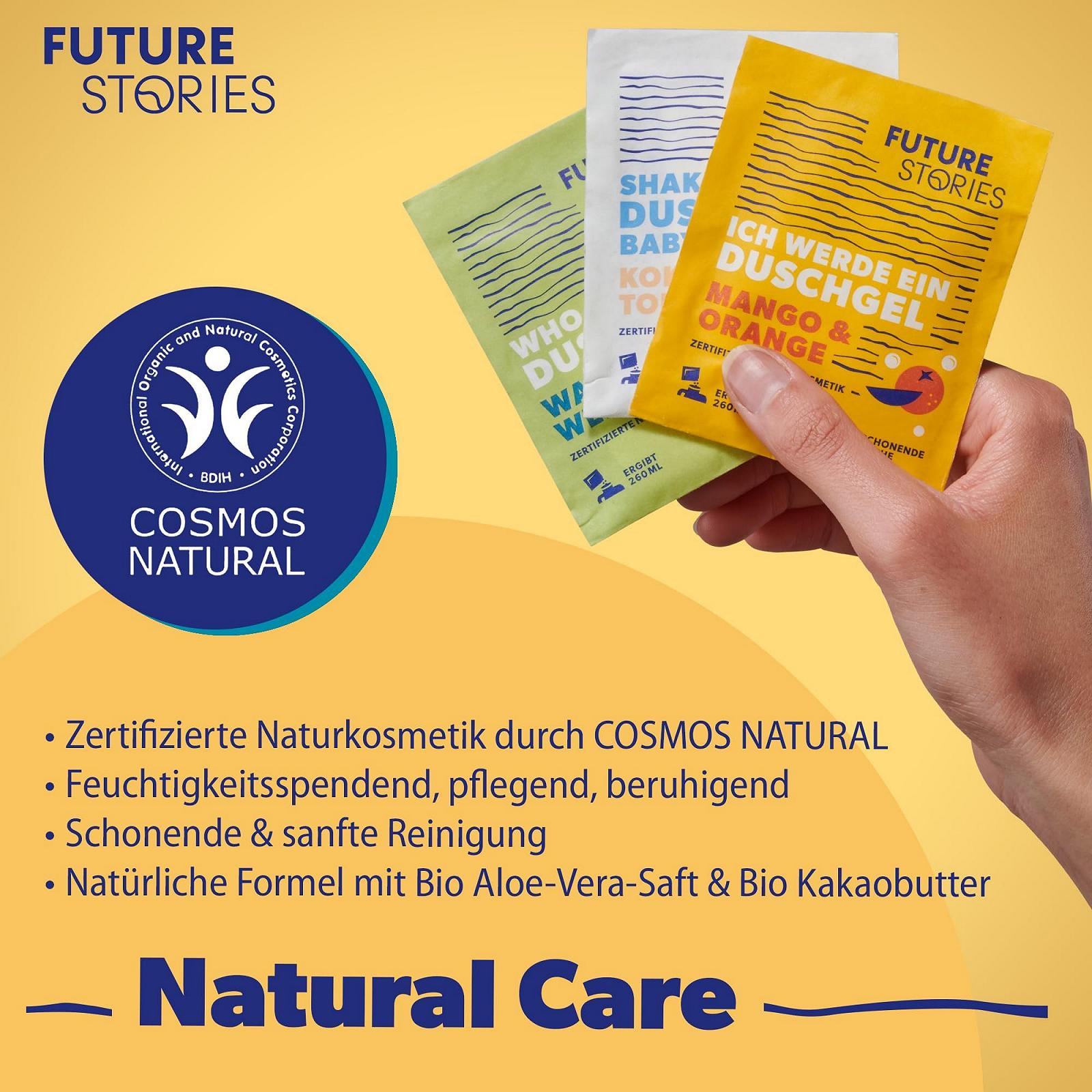 Стартовый набор гель для душа в порошке Future Stories с дозатором Алоэ вера Манго и Апельсин 20 г, фото №4