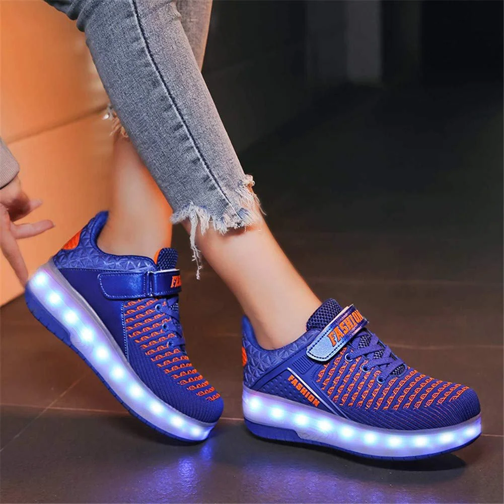 Кросівки LED / Skateboard Дитячі з LED підсвіткою на колесах, USB зарядка, 7 кольорів підсвітки, Регульовані кнопкою, фото №5