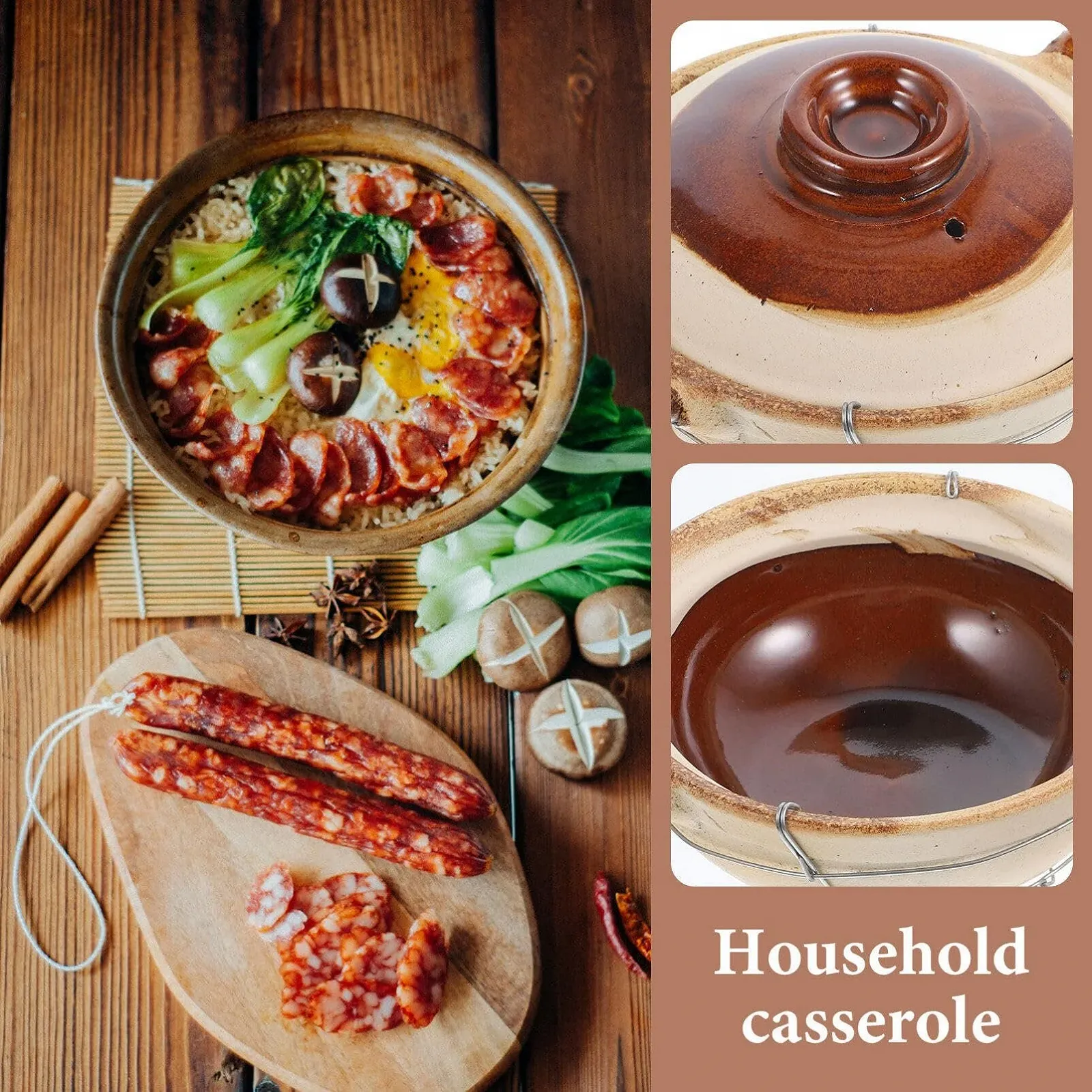 Кастрюля PACKOVE глиняная с крышкой, фото №7