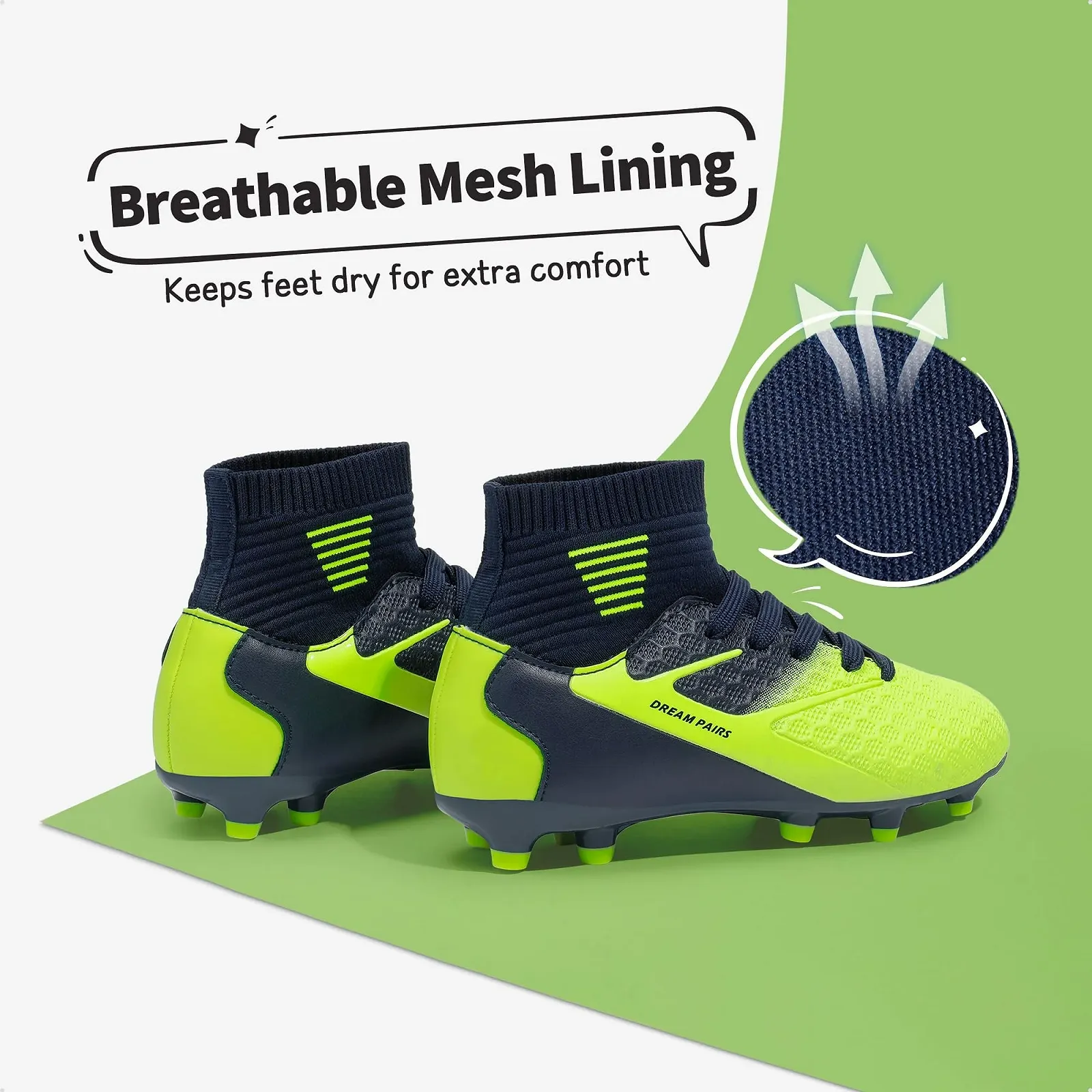 Футбольные бутсы DREAM PAIRS Детские для мальчиков и девочек, дышащие, унисекс, тренировочные, спортивные для улицы HZ19002K-E Размер EUR, фото №5