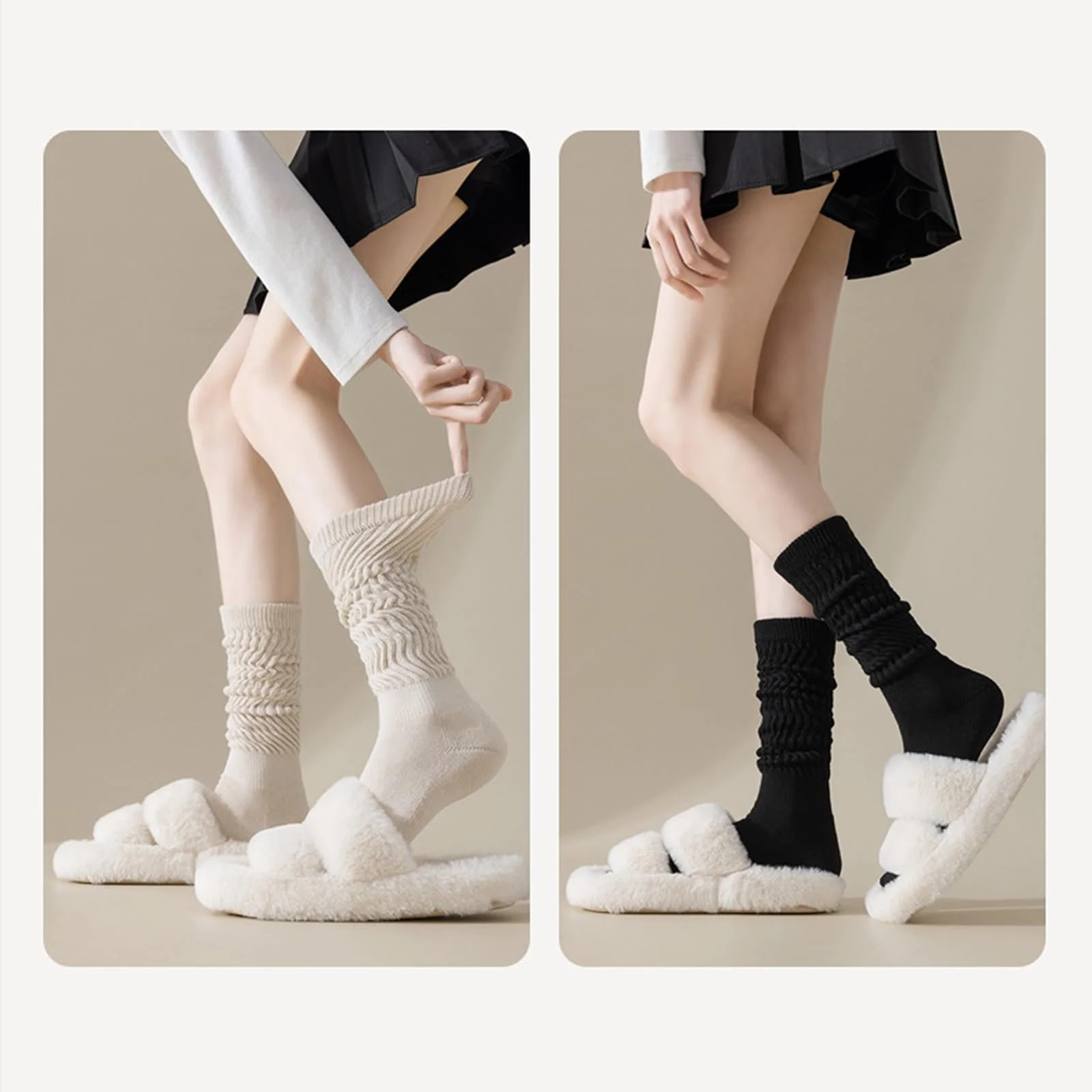 2 пари жіночих гольфів в'язані вище коліна повсякденні, фото №5