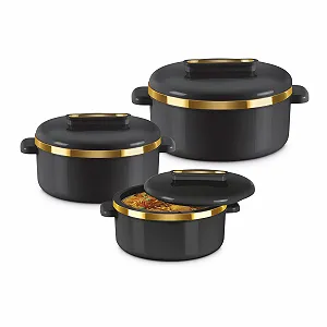 Набір термокаструль MILTON 3 предмети 2,1/1,5/1 кварта нержавіюча сталь з кришками - Фото 1