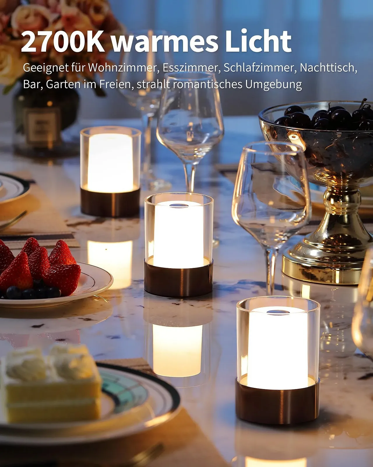 Настільна лампа VISDANFO LED Wireless Набір 2 шт. Сенсорна Акумуляторна Чорний, фото №3