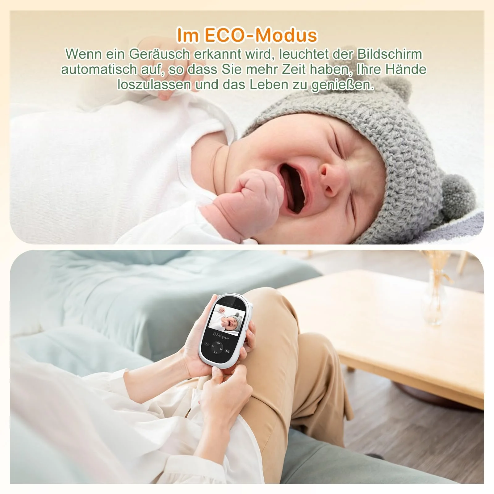 Відеоняня Babystar 2.4 дюйма Night Vision Eco Mode Two-Way Audio Lullabies White, фото №3 Відеоняня Babystar 2.4 дюйма Night Vision Eco Mode Two-Way Audio Lullabies White, фото №3