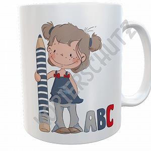 Кружка Ребенок Школа Девочка Emmapünktchen Подарок Школьный Конус с Подарочной Упаковкой (Керамика) - Фото 1