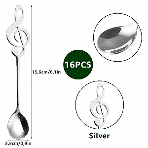 Ложка кавова MIVIDE Музична нота Срібний, набір 16 шт synthetic.ua - Фото 1