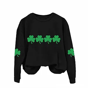 Свитшот HUIFUAO День Святого Патрика Женский Зеленый Клевер synthetic.ua - Фото 1
