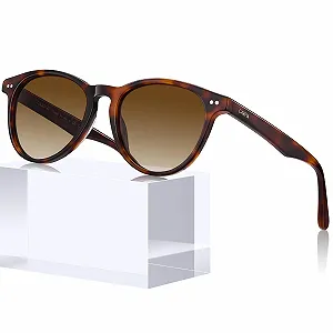 Солнцезащитные очки Retro CARFIA для женщин Поляризованные UV400 защита для маленького лица Ацетатные солнцезащитные очки CA5286 - Фото 1