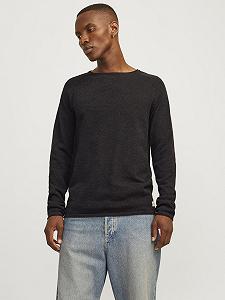 Вязаный пуловер JACK & JONES JJEHILL мужской, с круглым вырезом, базовая модель, с длинными рукавами, хлопковая рубашка synthetic.ua - Фото 1