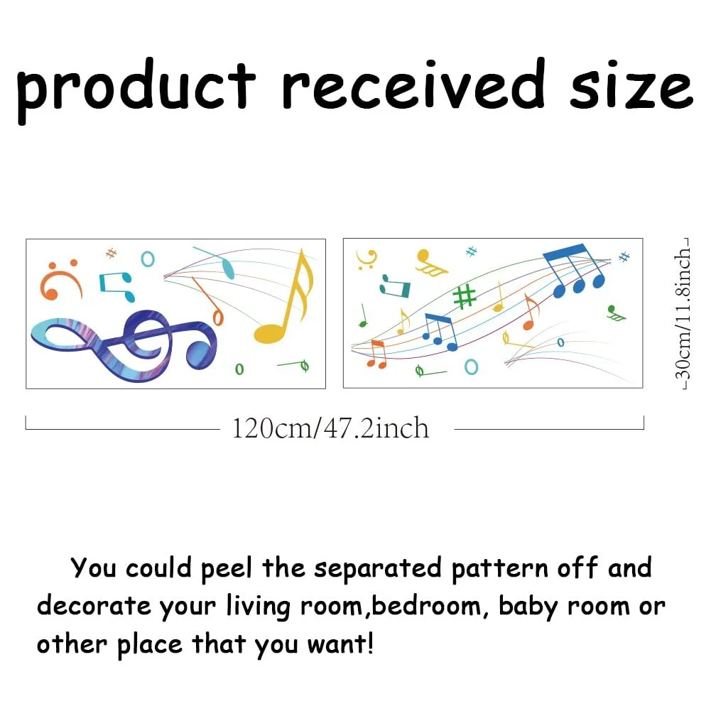 Наклейка на стіну SUPERDANT Музичні ноти та лінії Вінілова самоклеюча, фото №2