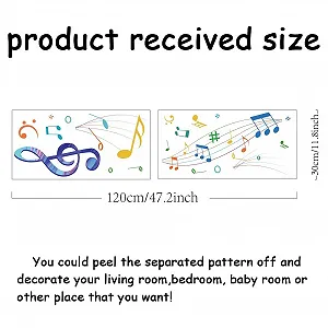 Наклейка на стіну SUPERDANT Музичні ноти та лінії Вінілова самоклеюча synthetic.ua - Фото 1