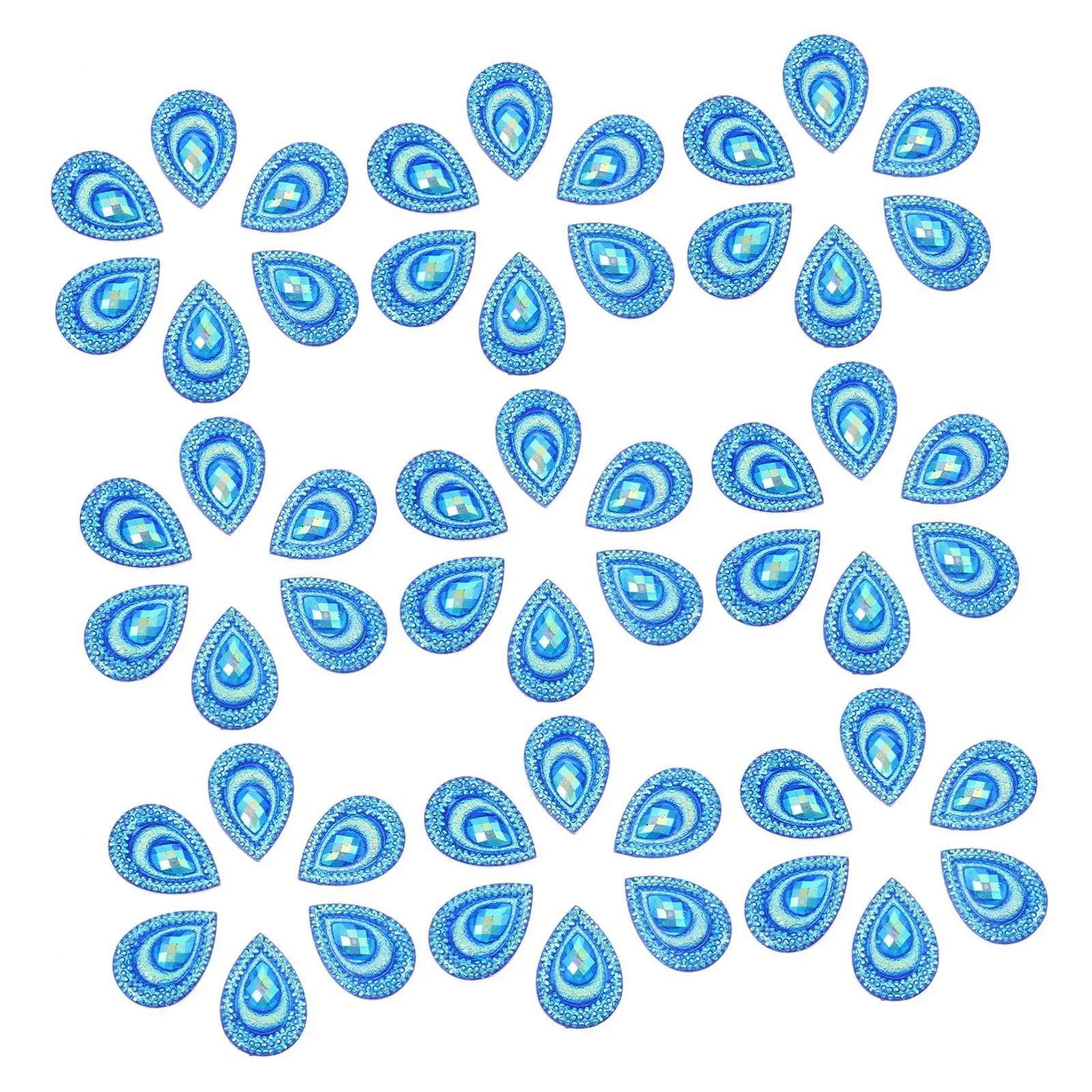 Капли в форме Слезы Декоративные Бриллианты Павлина Стразы Павлин Водяные Капли Разноцветные Бисерные Стразы для Одежды Бисер для Изготовления Ювелирных Изделий Цветной Бисер Смола Синий, фото №1