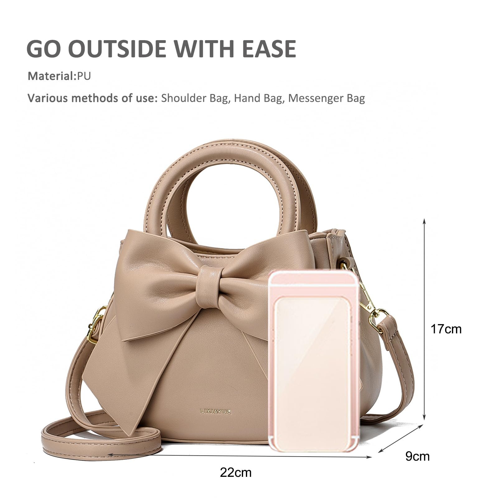 Сумка на плече NICOLE & DORIS Жіноча маленька сумочка з ручкою-бантом PU Шкіряна мила сумка на плече Дівоча сумка через плече Сумка-саквояж, фото №5 Сумка на плече NICOLE & DORIS Жіноча маленька сумочка з ручкою-бантом PU Шкіряна мила сумка на плече Дівоча сумка через плече Сумка-саквояж, фото №5