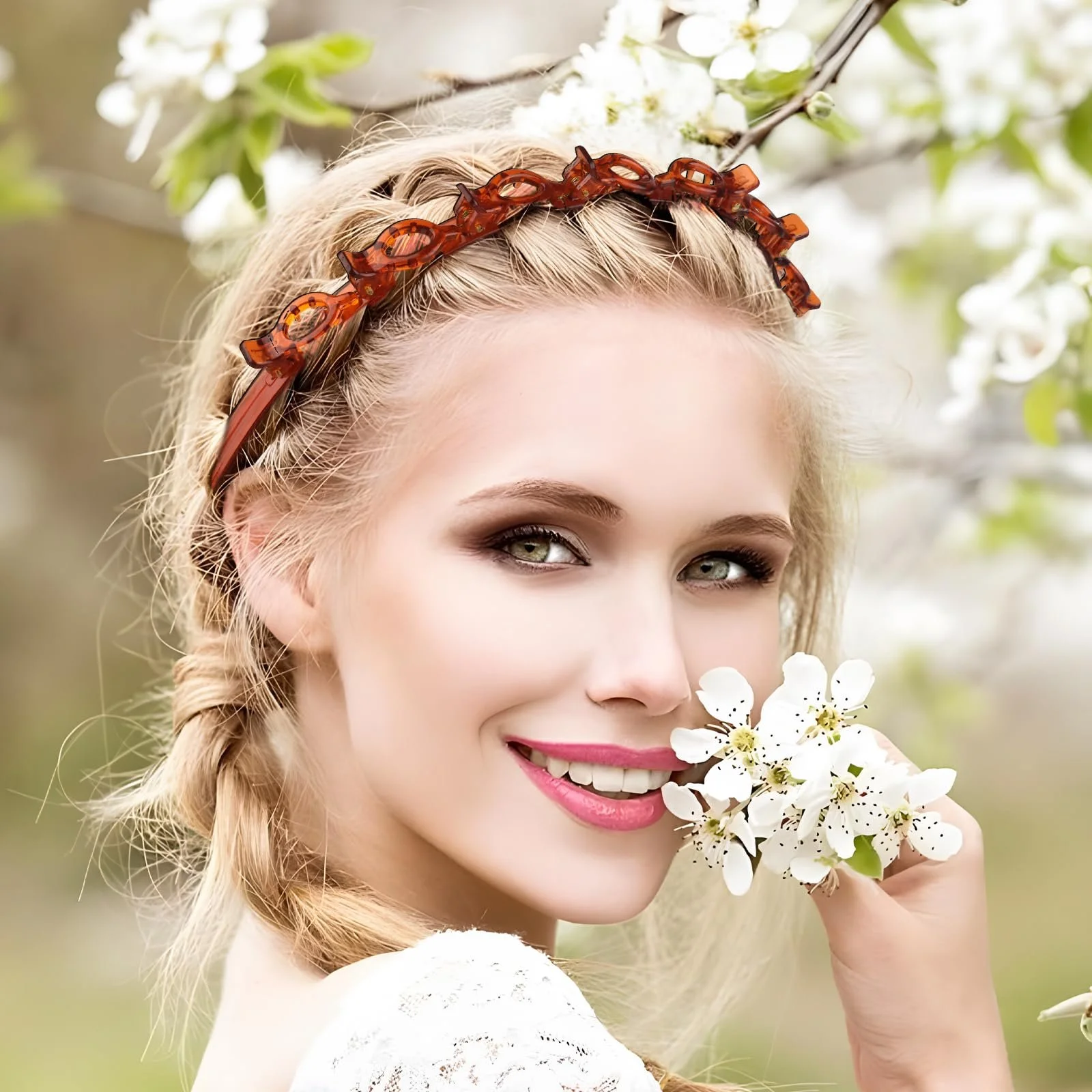 Обруч з кліпсами (4 шт.) Чорний + Коричневий, фото №4