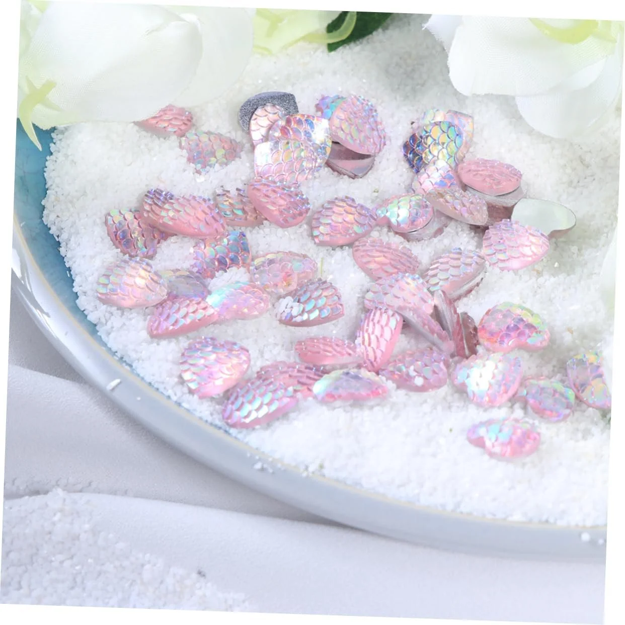 Наповнювач для вази NUOBESTY 150 штук, круглі скляні намистини, рожевий колір русалки, фото №4