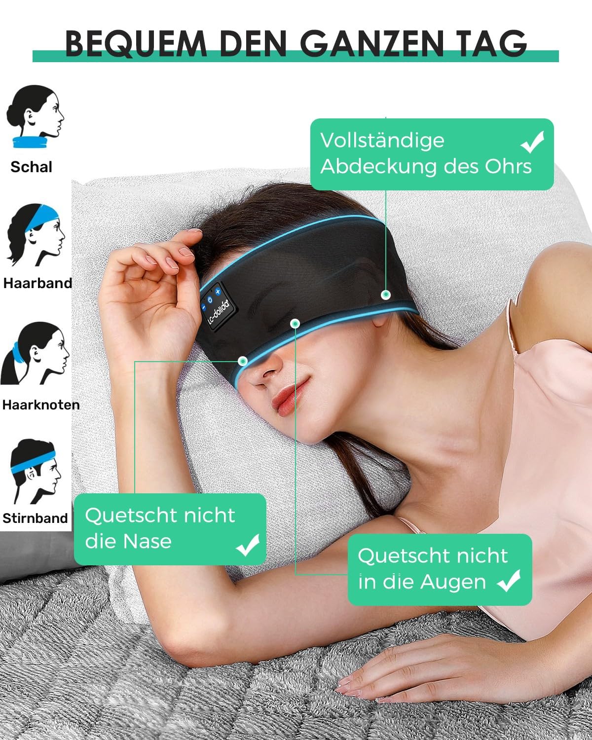 Наушники Bluetooth LC-dolida Sleep Wireless Sports Headband, фото №4