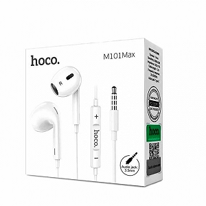 Наушники проводные вкладыш HOCO M101 Max с микрофоном Белые synthetic.ua - Фото 1