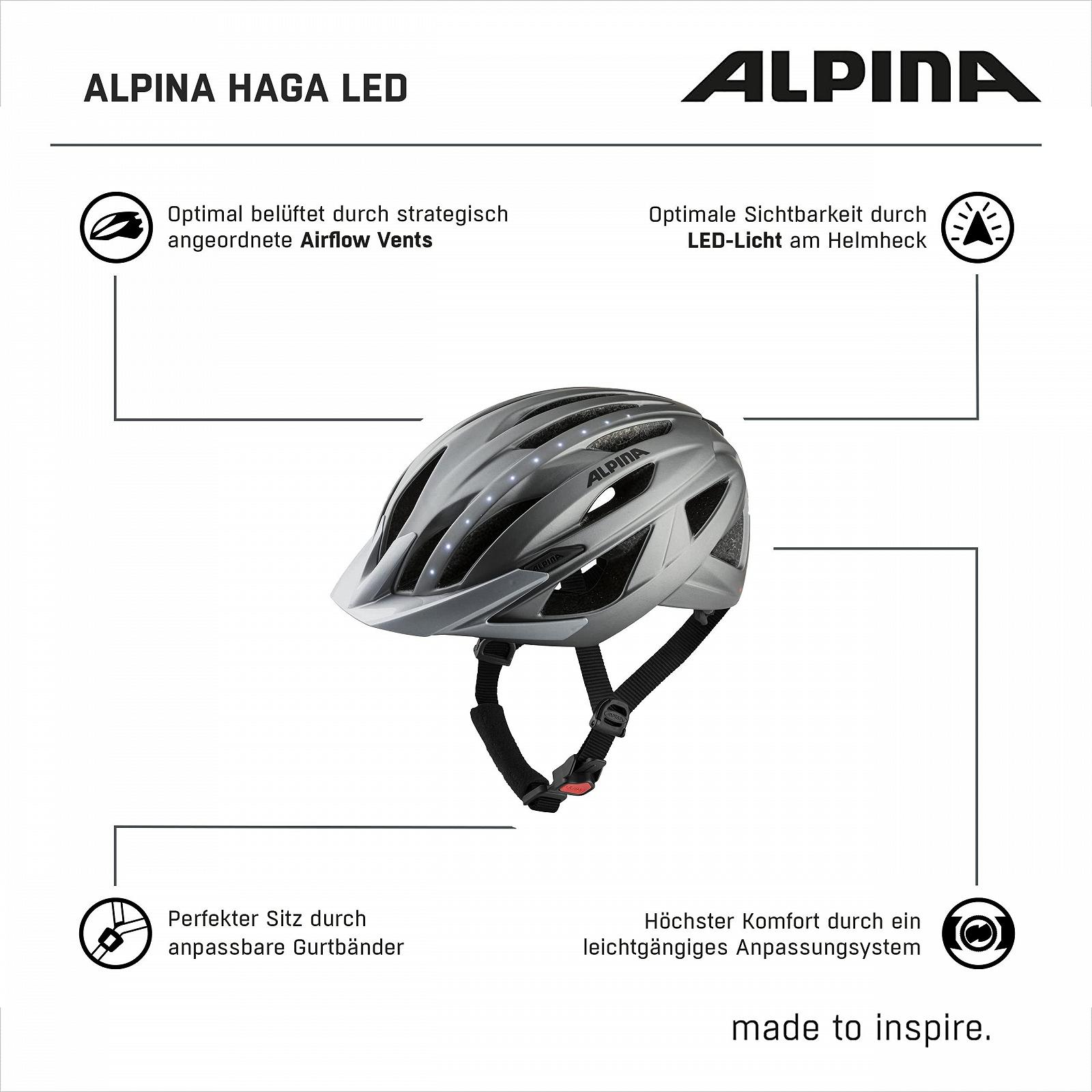 Велосипедний Шолом Alpina Haga Unisex LED, фото №6