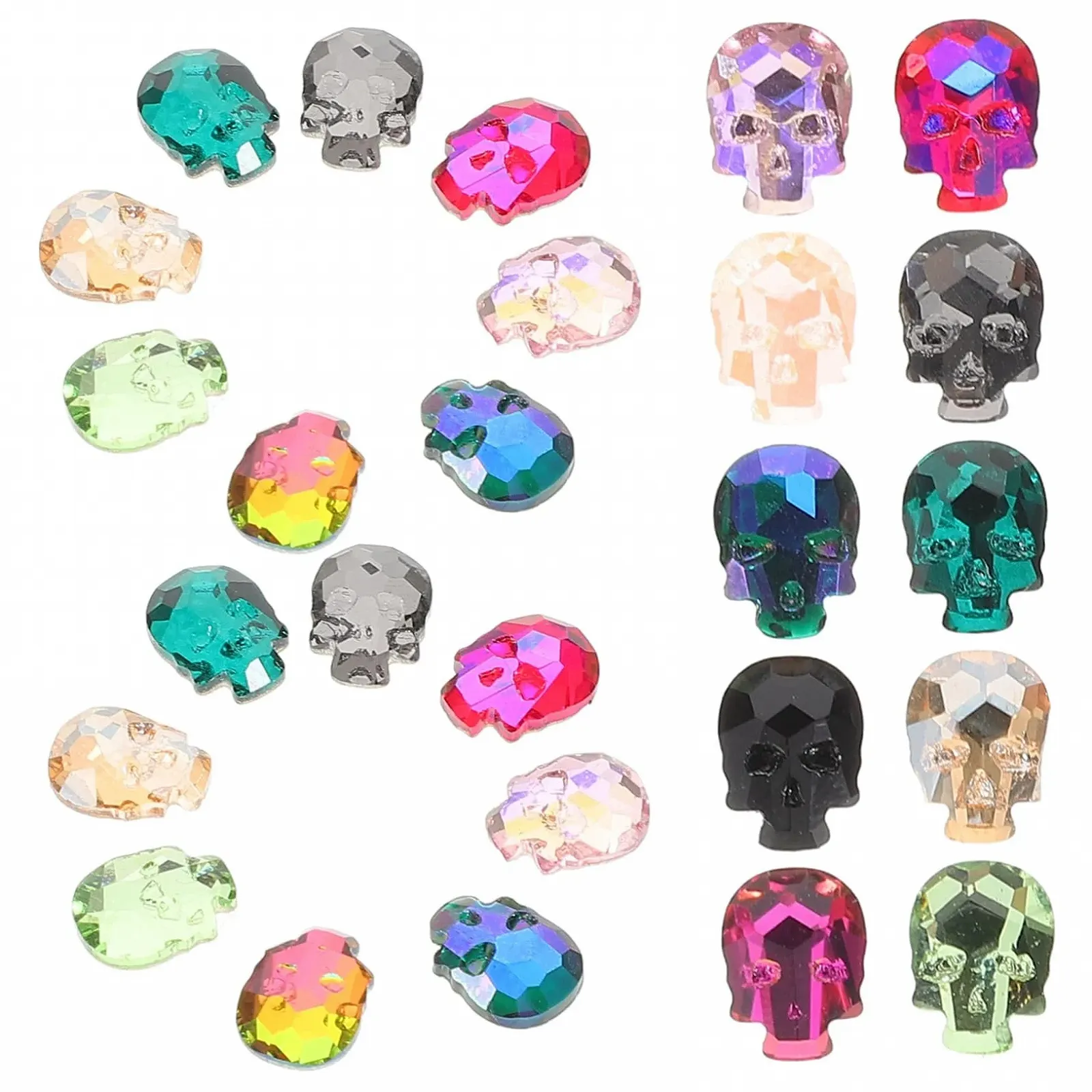 Украшение для ногтей minkissy 30шт сверкающие Хэллоуинские подвески для ногтей, наклейки для ногтей, набор для ногтей, наклейки, блестящий кристалл для ногтей, череп для ногтей, фото №1