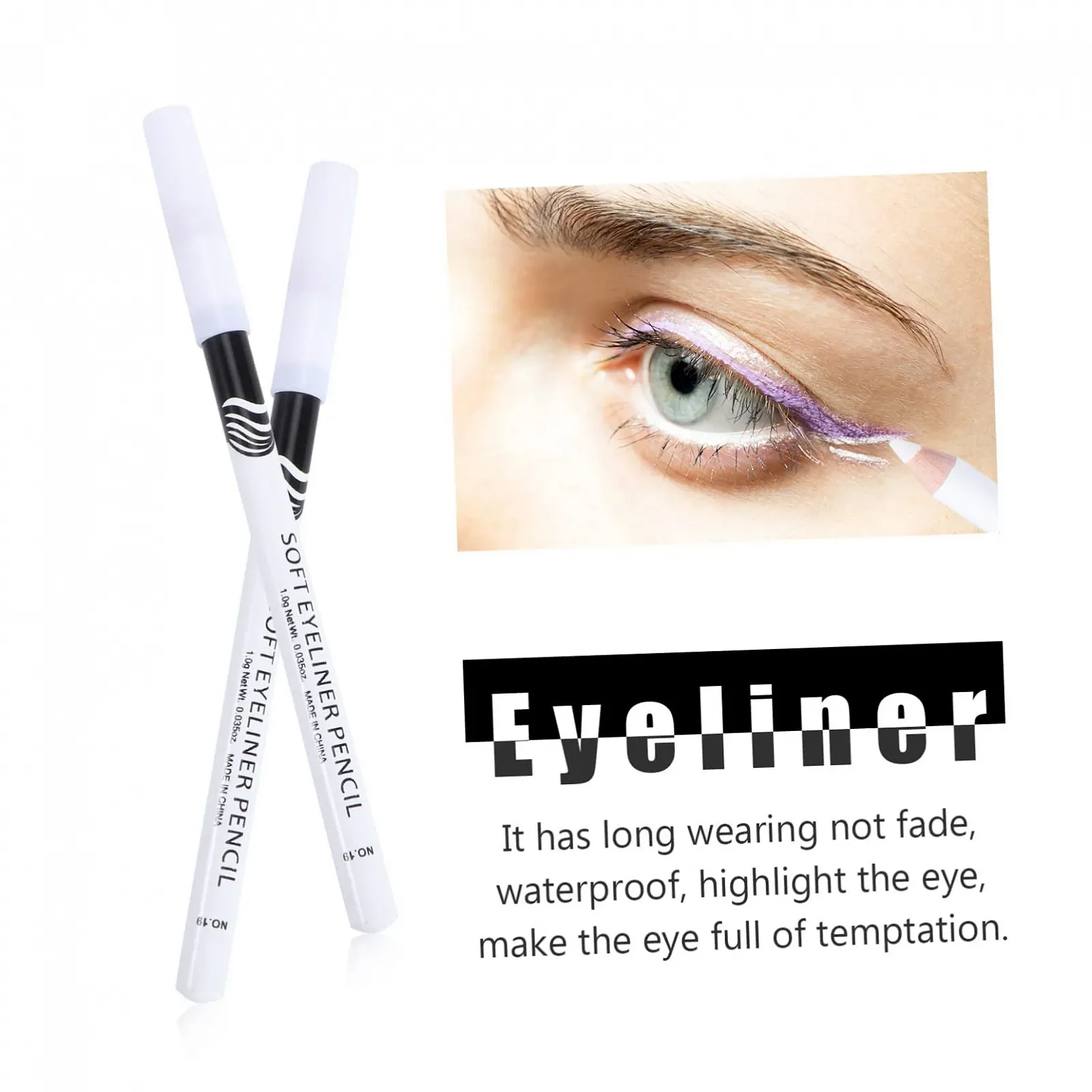 Карандаш для глаз minkissy Белый, фото №3