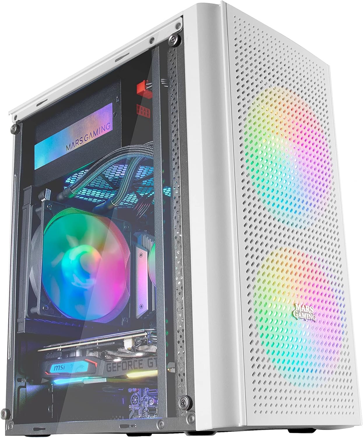 Ігровий корпус для ПК MARSGAMING Mini Tower Micro ATX Mars Gaming MC300 RGB з панеллю та вітринним корпусом A9 Білий, фото №1 Ігровий корпус для ПК MARSGAMING Mini Tower Micro ATX Mars Gaming MC300 RGB з панеллю та вітринним корпусом A9 Білий, фото №1