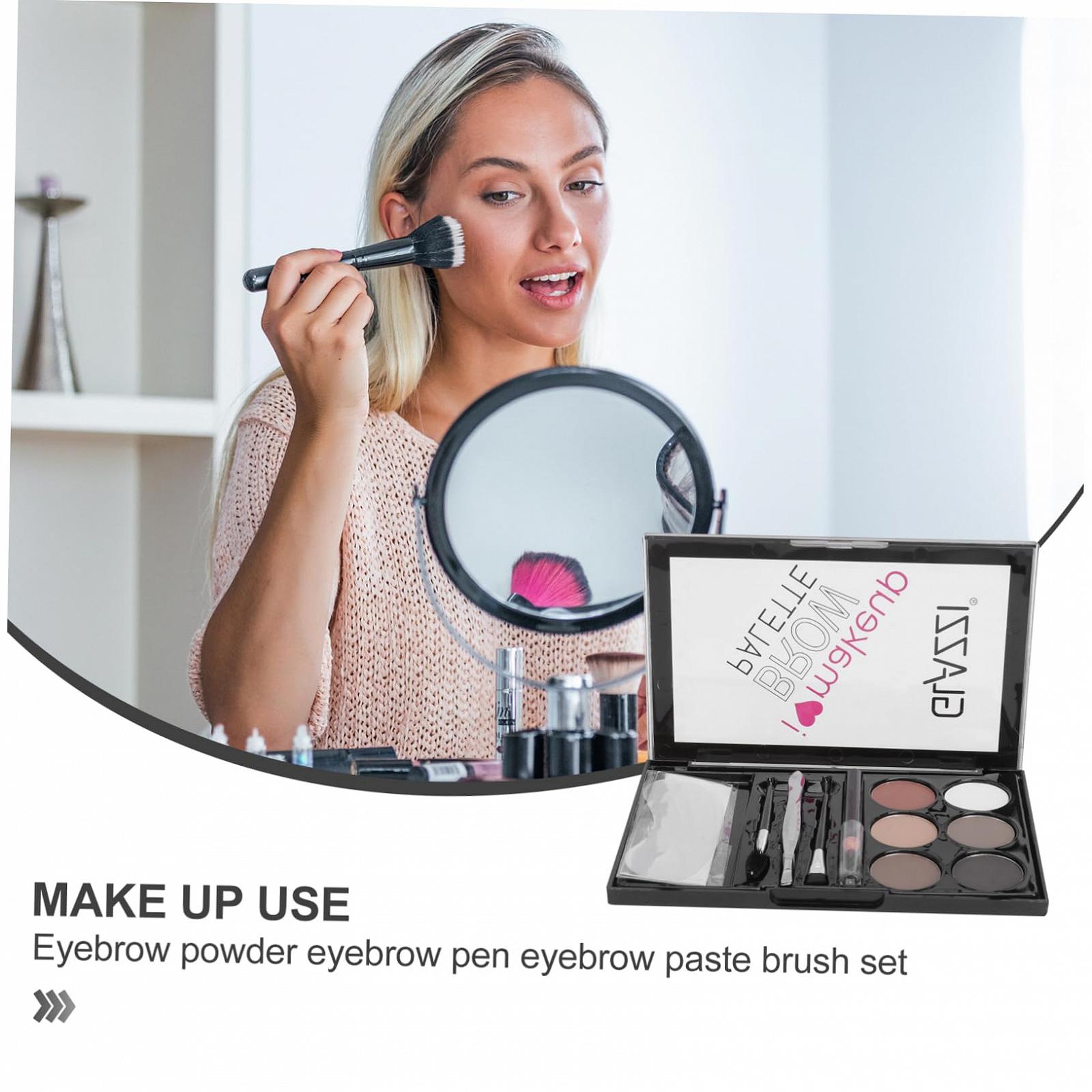 Набор BELLIFFY Пудра для бровей Карандаш Шесть цветов Инструмент Щетка ABS, фото №6