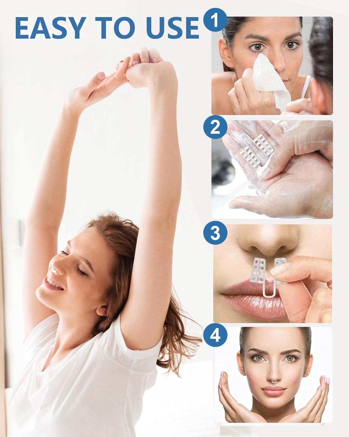 Засіб від хропіння 8 шт., проти хропіння, покращує дихання, покращує сон, багаторазовий, фото №5