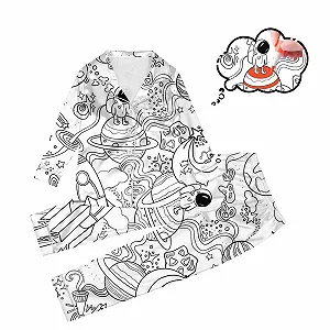 Дитяча піжама для розфарбовування DIY, комплект з двох предметів, зимовий домашній комплект synthetic.ua - Фото 1