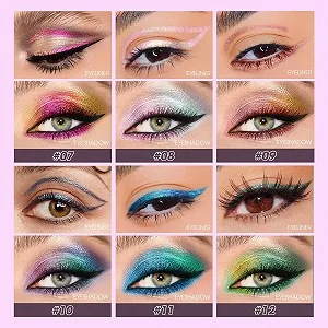 Підводка для очей Bunt, набір з 6 рідких блискучих synthetic.ua - Фото 1