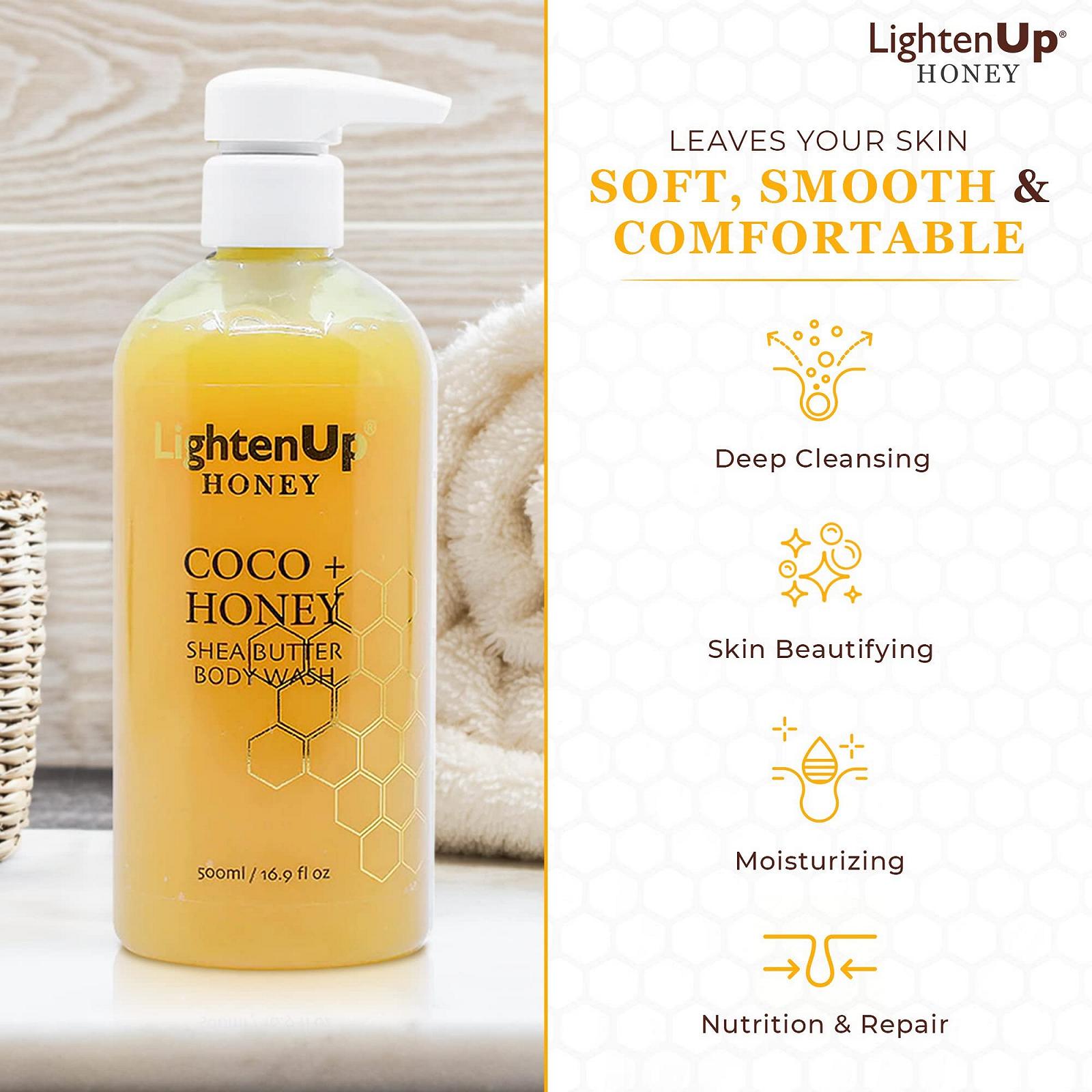 Гель для миття тіла LightenUp Honey Body Wash з маслом ши 500 мл / 16.9 рідк. унц., фото №7 Гель для миття тіла LightenUp Honey Body Wash з маслом ши 500 мл / 16.9 рідк. унц., фото №7