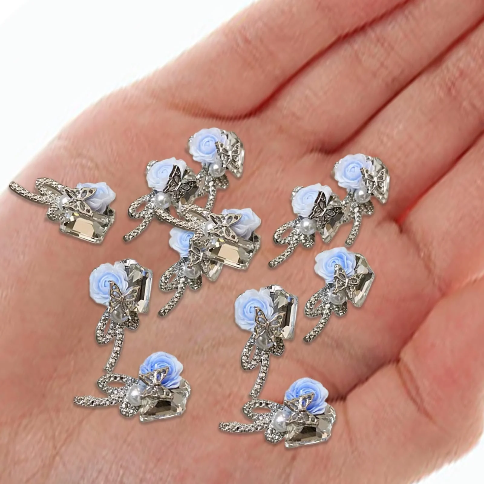 3D-Роза Бабочка Квадратные Стразы Украшение для ногтей Аксессуары, фото №7