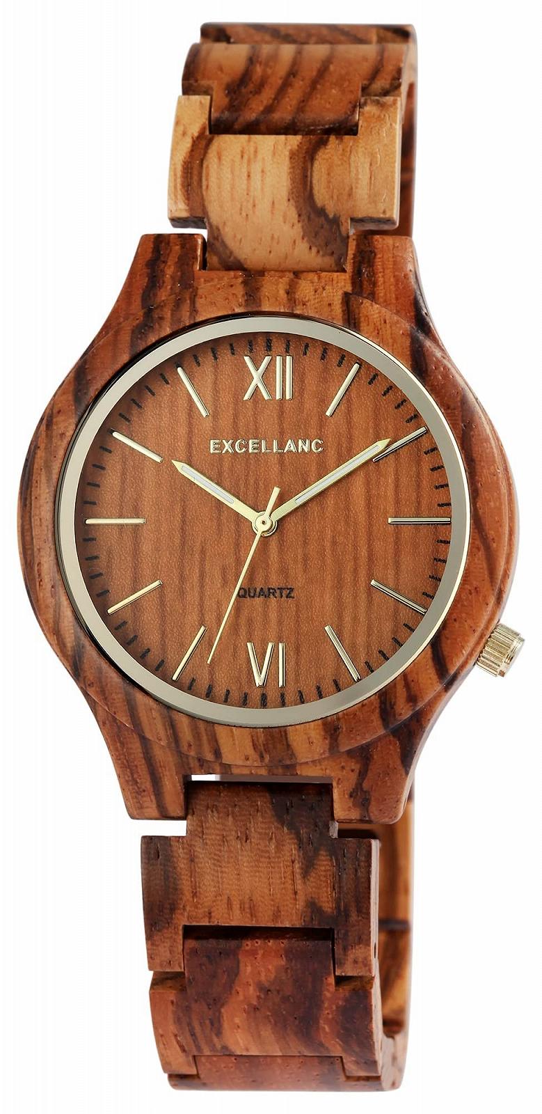 Женские Деревянные Часы Excellanc 1800237 Кварцевые Аналоговые С Люминесцентными Стрелками, фото №1