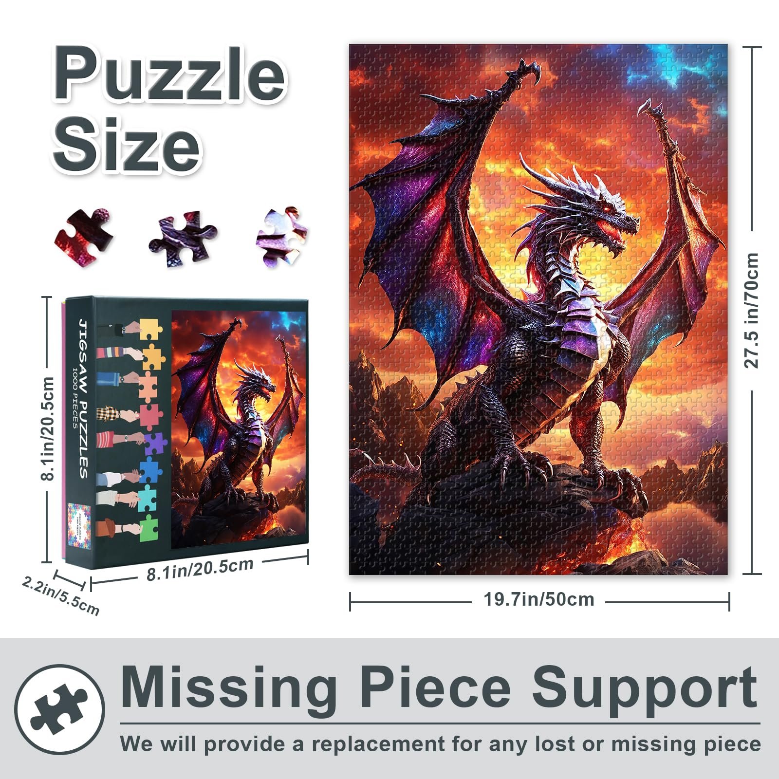 Пазл Majestic Dragon 1000 елементів 50 x 70 см, фото №2