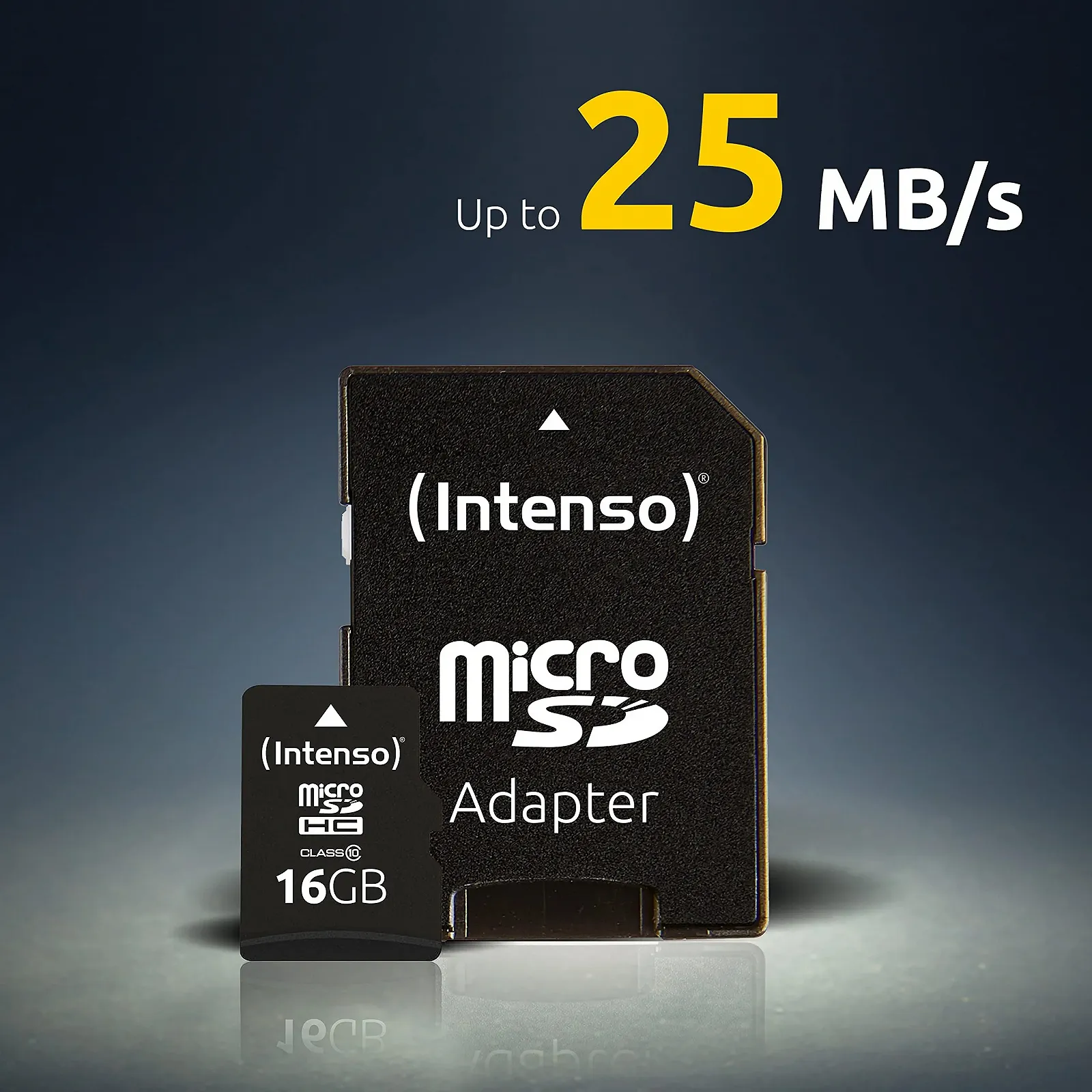 Карта пам'яті Intenso Micro SDHC 32 GB Class 10 з SD-адаптером, фото №3 Карта пам'яті Intenso Micro SDHC 32 GB Class 10 з SD-адаптером, фото №3
