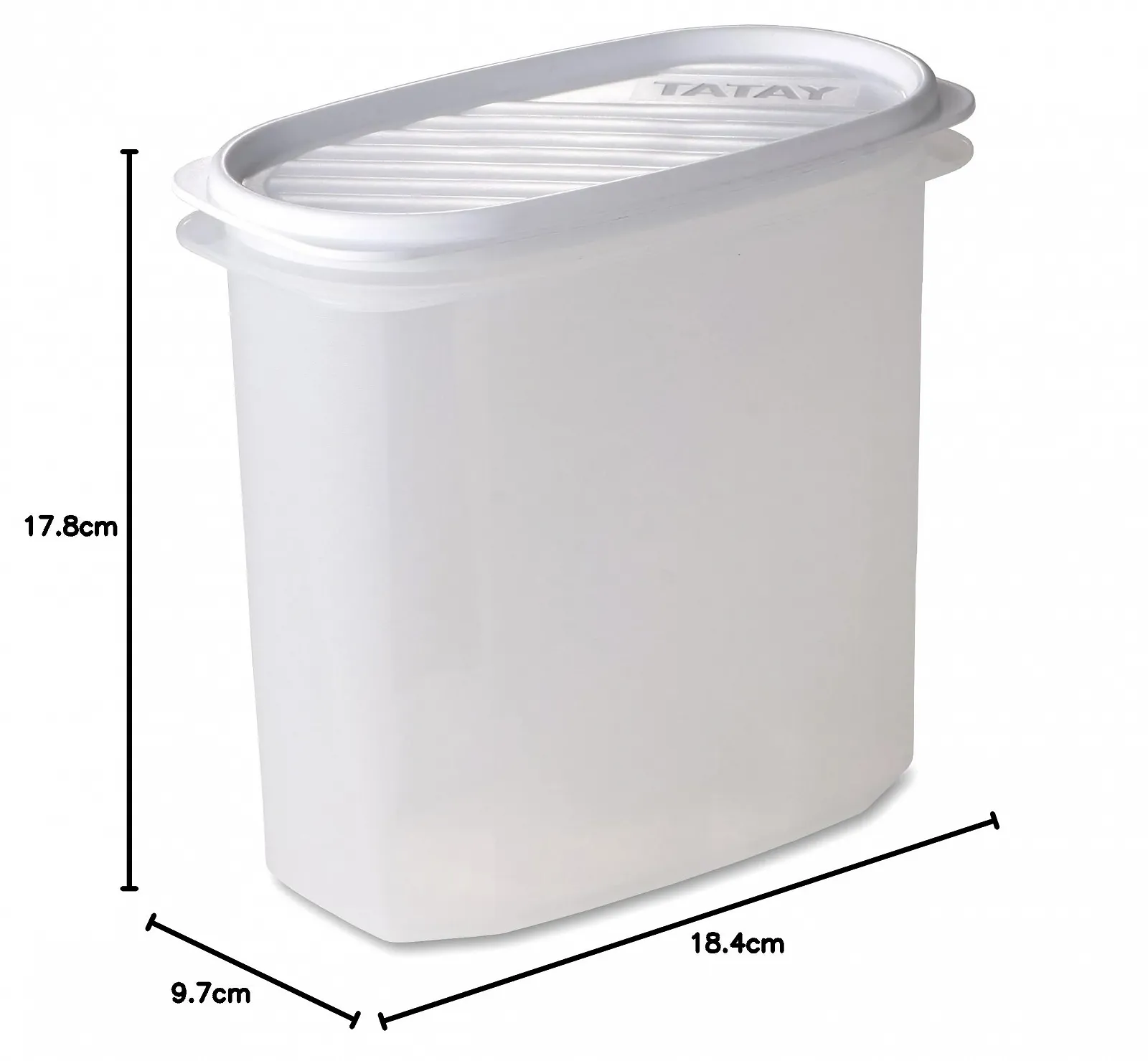 Ємність для TATAY Oval 2 л 18.5 x 6.5 x 7 см Білий, фото №3