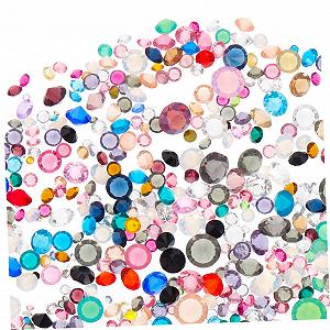 Круглые стразы для ногтей, разноцветные, для украшения ногтей, ювелирные украшения для аксессуаров для ногтей, камни для изготовления ювелирных изделий, стекло synthetic.ua - Фото 1