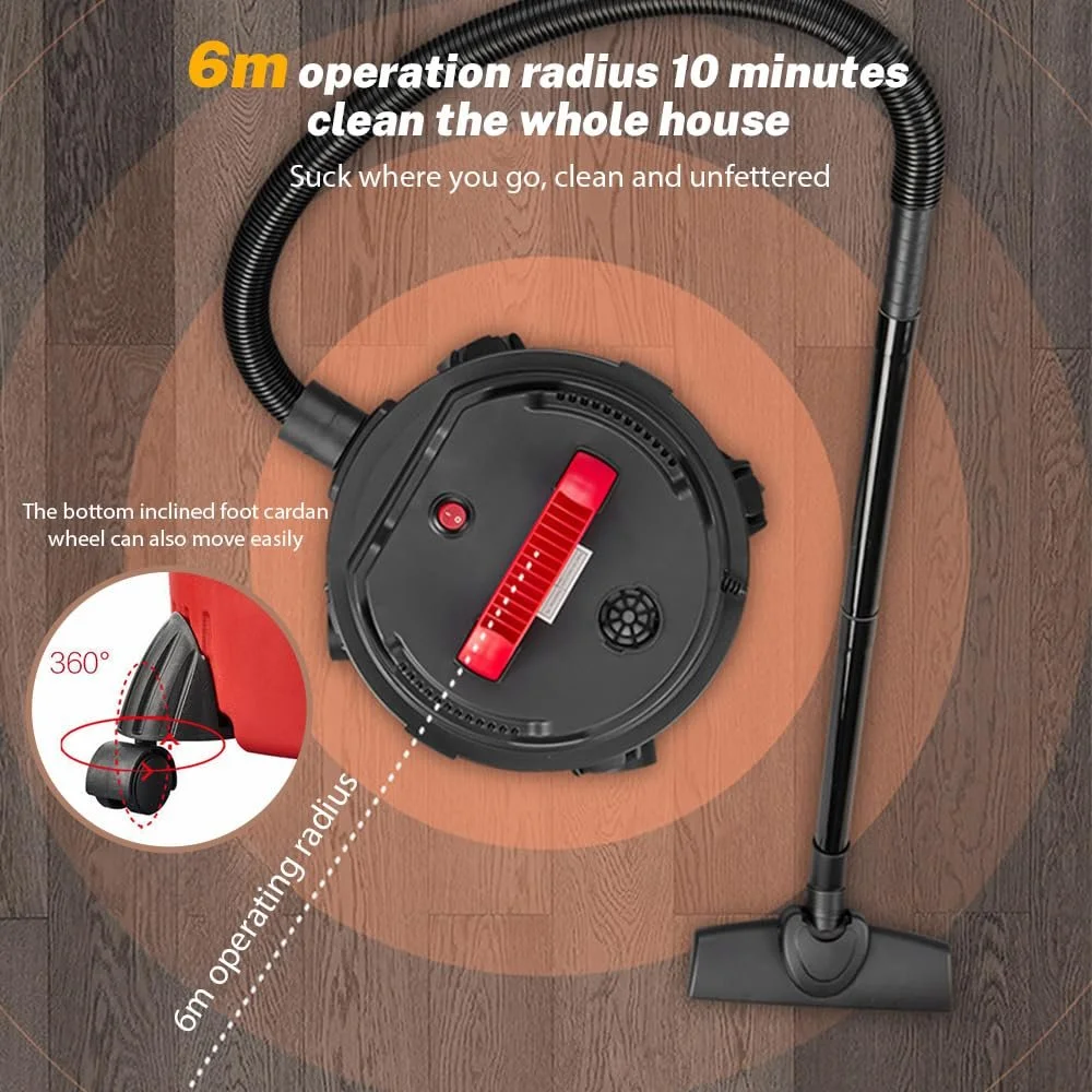 Промисловий пилосос для вологого та сухого прибирання Industrial 1000 W 18 KPA 15 L 2 m hose 3 m cable (Standard), фото №6