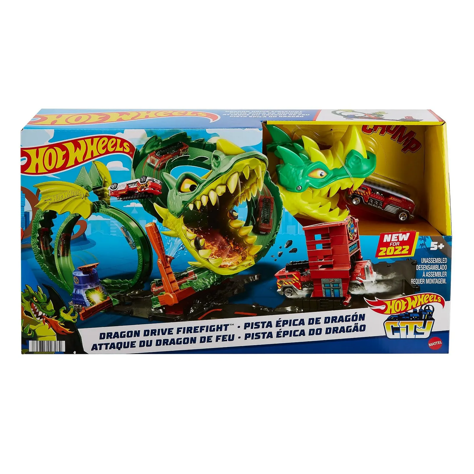 Автотрек Hot Wheels City Dragon Attack, Переможи Дракона за допомогою Трюків, фото №1 Автотрек Hot Wheels City Dragon Attack, Переможи Дракона за допомогою Трюків, фото №1
