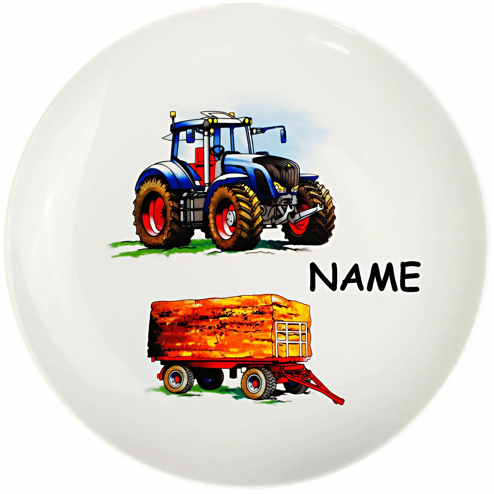 Детская тарелка alles-meine.de Трактор с прицепом Ферма Диаметр 21 см, фото №1 Детская тарелка alles-meine.de Трактор с прицепом Ферма Диаметр 21 см, фото №1