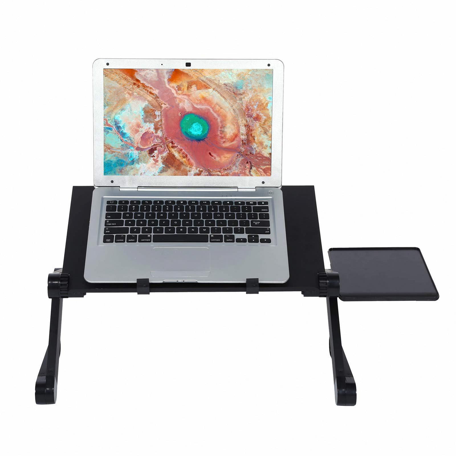 Підставка для ноутбука алюмінієва сплав складна регульована з підкладкою для миші, фото №6