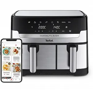 Мультипечь-гриль Tefal Dual Easy Fry & Grill EY905D 8.3 л 2700 Вт Black synthetic.ua - Фото 1
