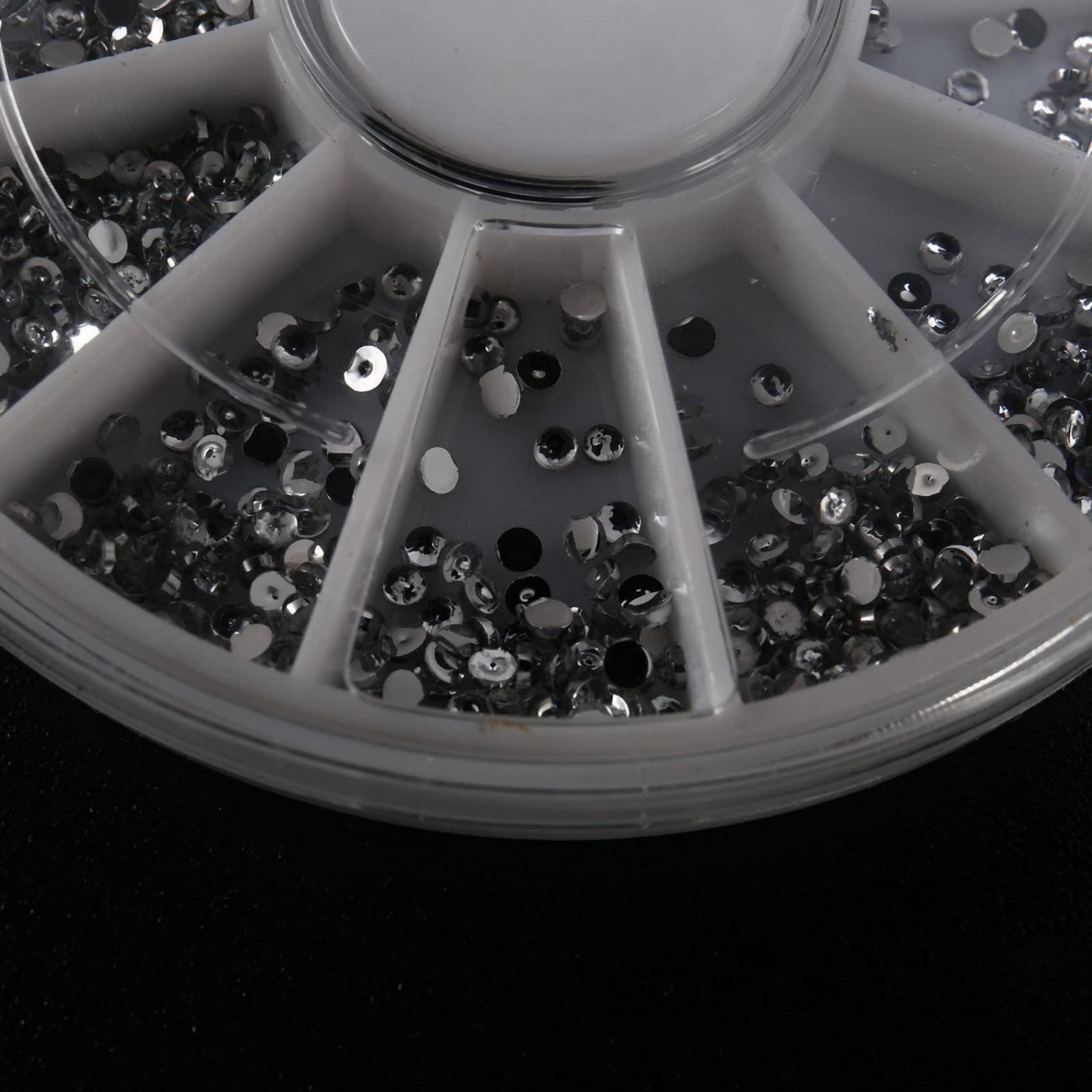 Стразы для ногтей, серебристые, 1,5 мм, 2 шт., фото №8