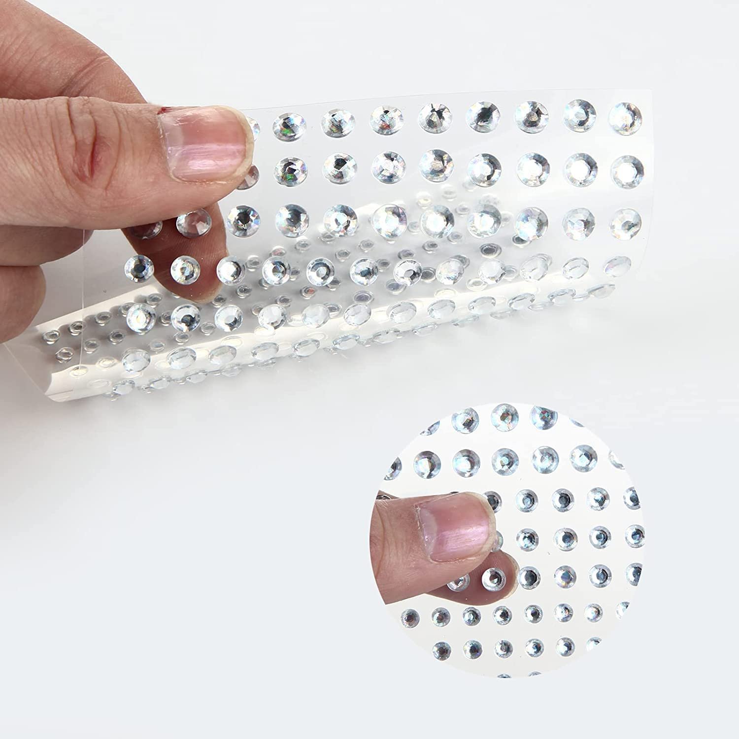 Самоклеящиеся блестящие камни, набор 2300 шт, фото №4