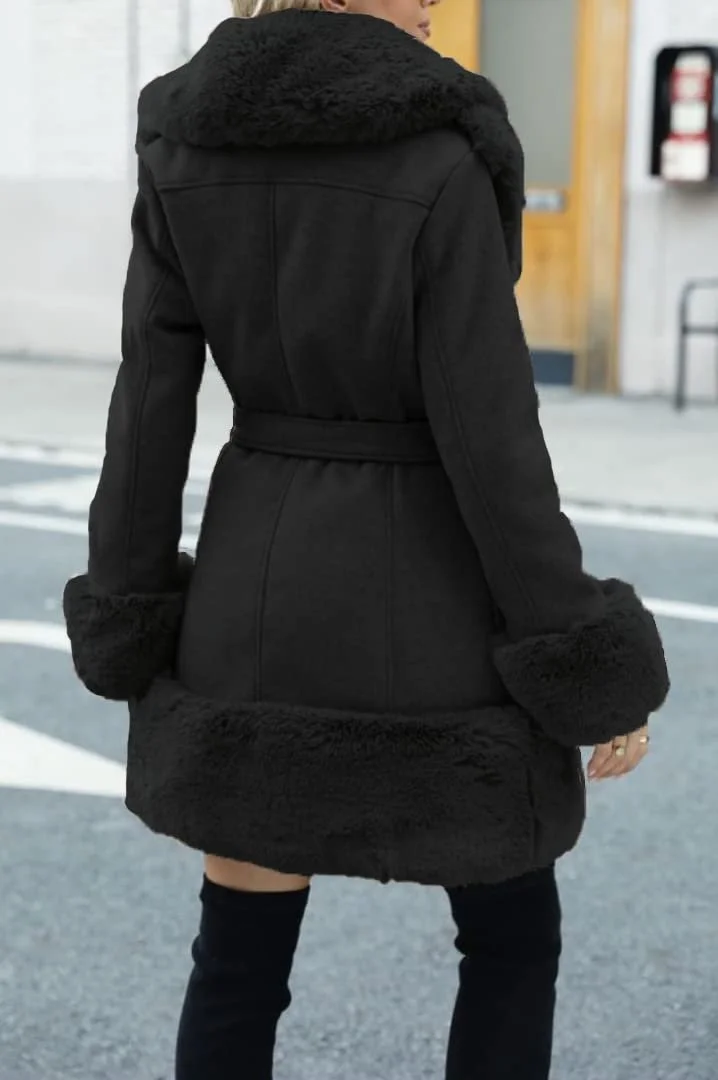 Тренч Giolshon Жіночий Довгий З поясом, Утеплена Флісова, фото №6