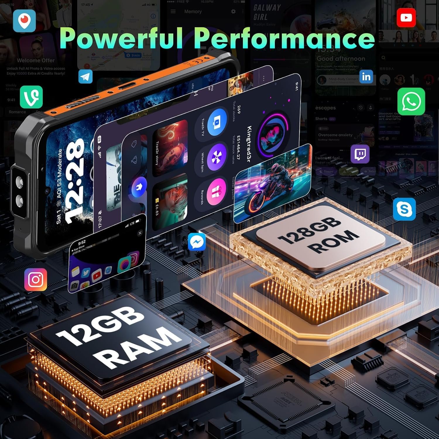 Смартфон FOSSiBOT F110L 12 + 128 GB 10000 mAh 50 MP 6.745 дюймов IP68, фото №8 Смартфон FOSSiBOT F110L 12 + 128 GB 10000 mAh 50 MP 6.745 дюймов IP68, фото №8