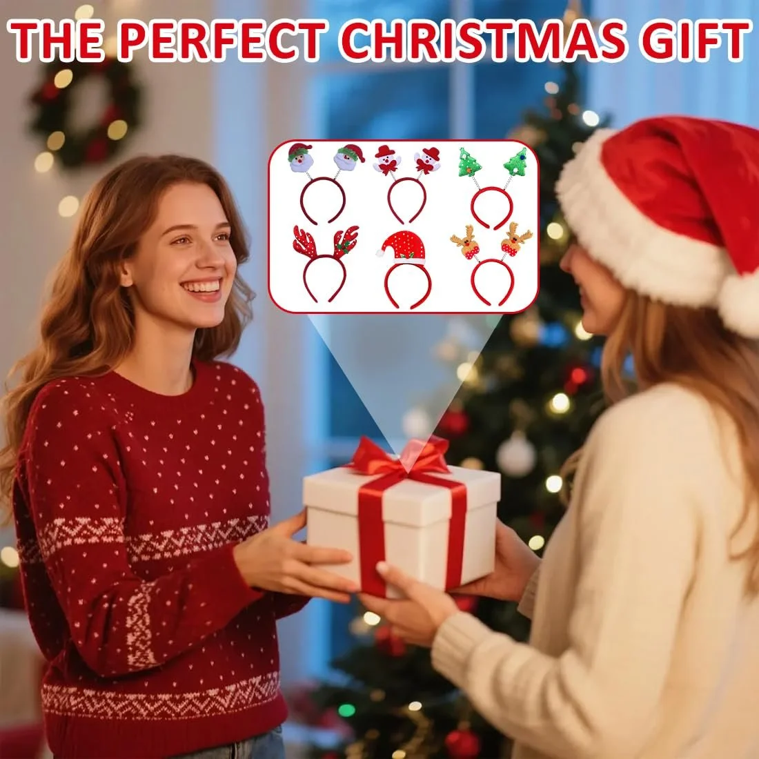 Набір із 6 Різдвяних прикрас для голови, обруч з оленячими рогами, фото №6 Набір із 6 Різдвяних прикрас для голови, обруч з оленячими рогами, фото №6