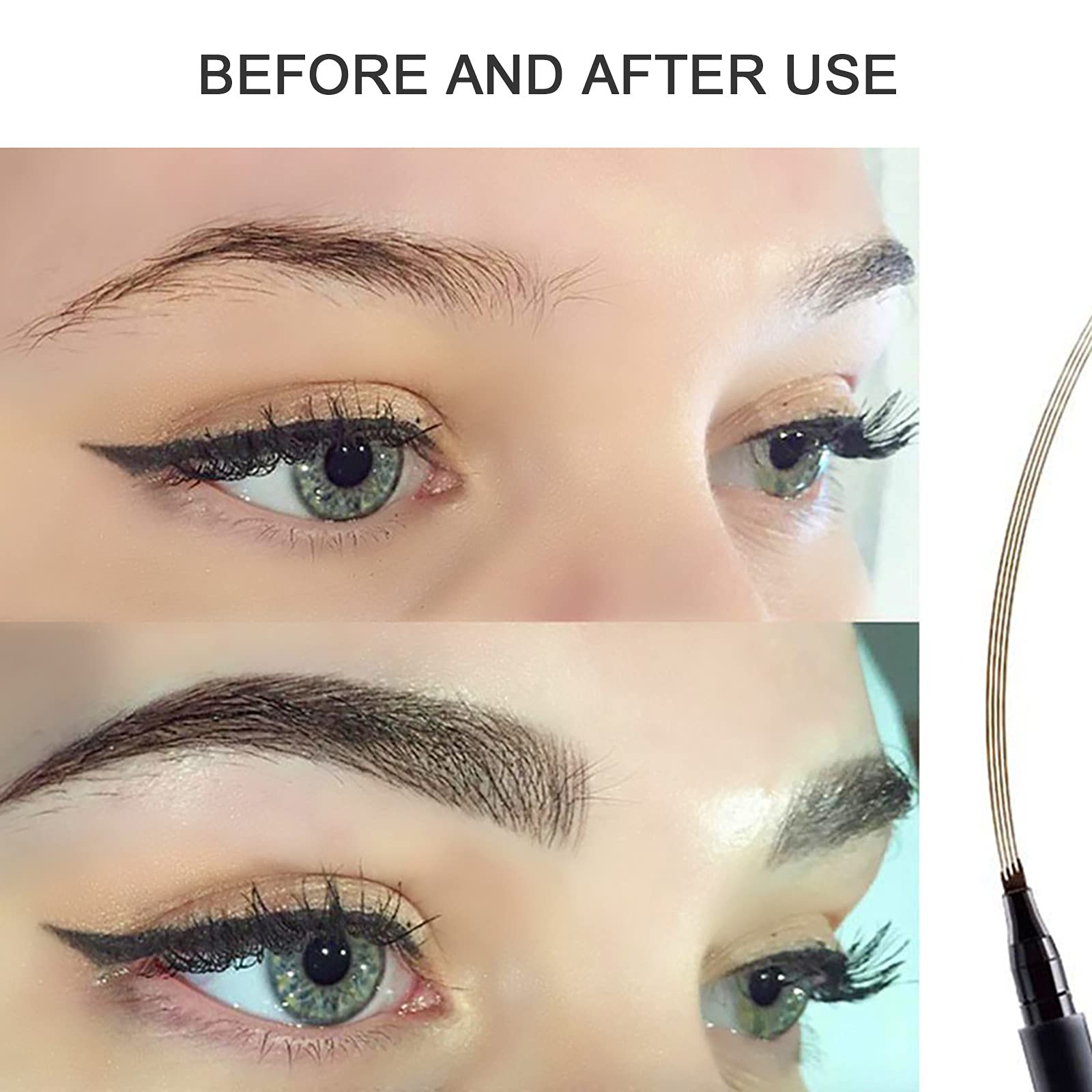 Олівець для брів Eyebrow Wax Colour Fork Heads Black Liquid Eyebrow Pencil 4 Point Eyebrows D One Size, фото №5