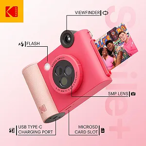 Цифровая камера мгновенной печати и фотопринтер KODAK Smile+ Fuchsia Starter Pack + 20 листов synthetic.ua - Фото 1