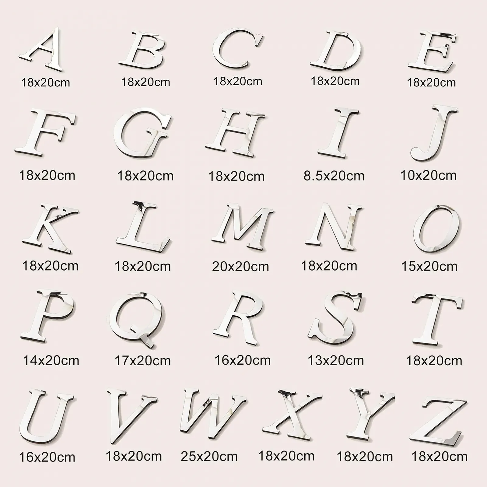 Дзеркальна наклейка 3D Acrylic Mirror Letters Літера M 20 см Сріблястий, фото №1 Дзеркальна наклейка 3D Acrylic Mirror Letters Літера M 20 см Сріблястий, фото №1