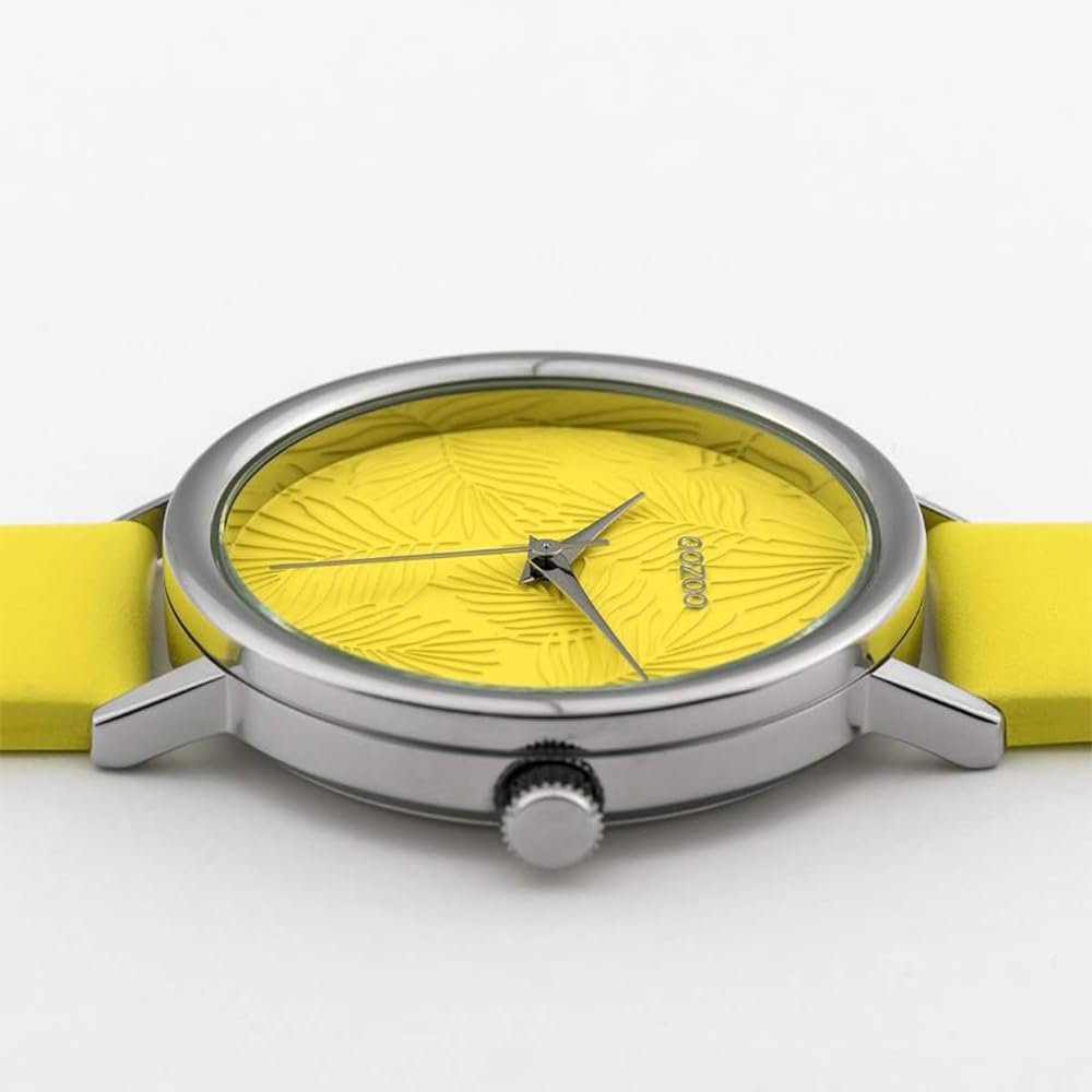 Женские часы Oozoo Ремешок кожаный Plain 42 мм Colours of Summer Palm Циферблат, фото №5